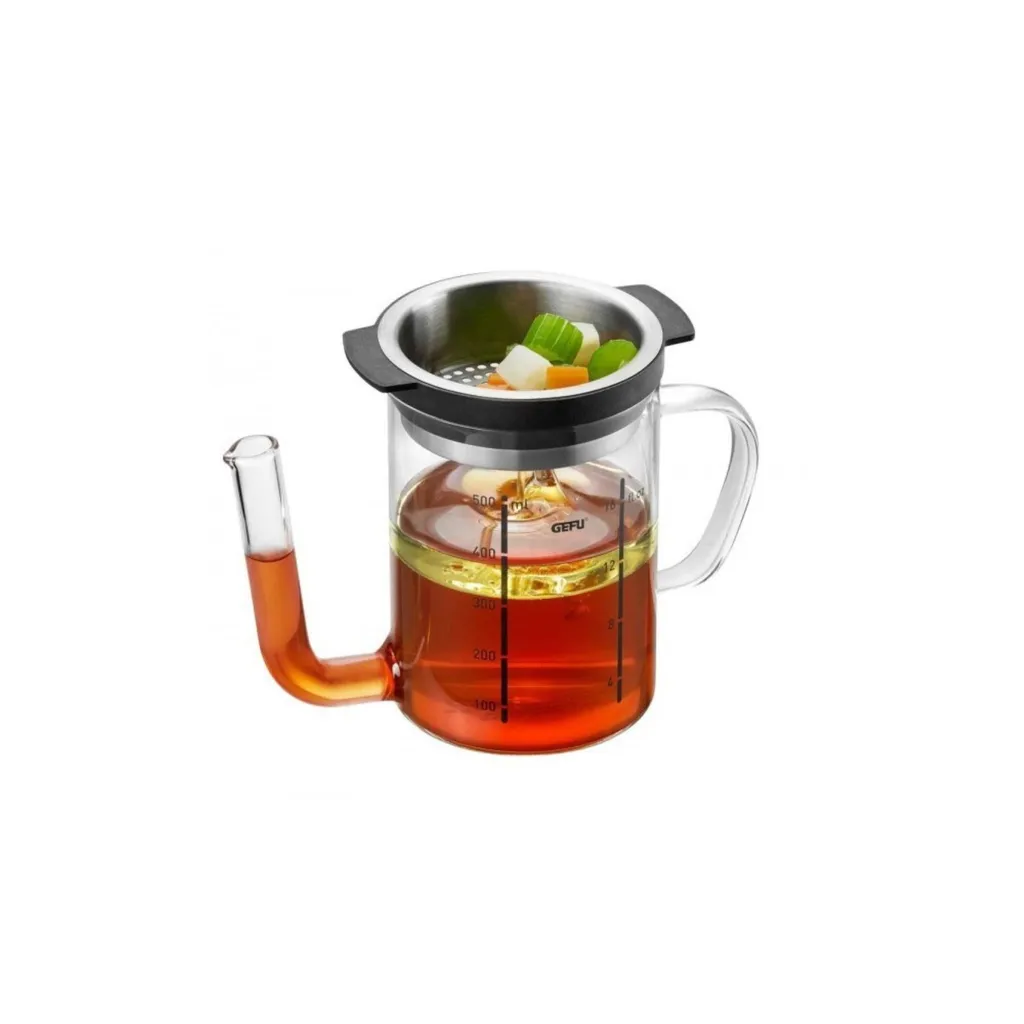 Gefu Separatore Grassi Design 21720 Vetro e Acciaio - 500ml - 1