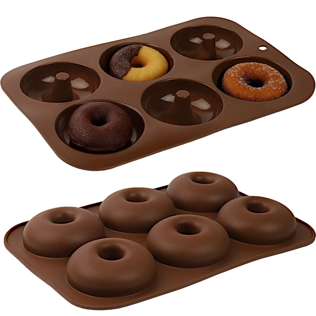 Forma Silikonowa do pączków donutów 6 szt. Brązowa Zdjęcie produktu 