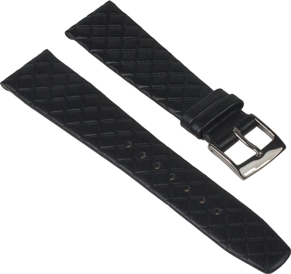 Uhrenarmband Kalbsleder schwarz Raute Graf Jazz 26223S, Stegbreite:8mm