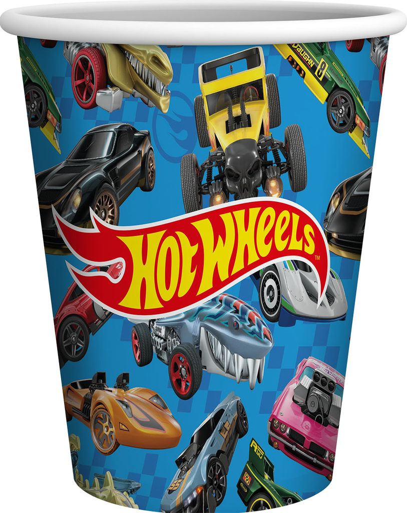 Becher Hot Wheels 250ml, 8er-Pack Pappbecher mit Auto-Motiv Produktbild 
