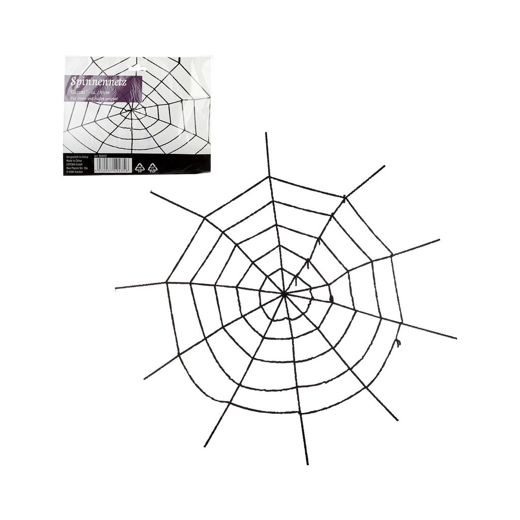 Halloween Riesenspinnennetz "Gigant" 150 cm in schwarz Produktbild 