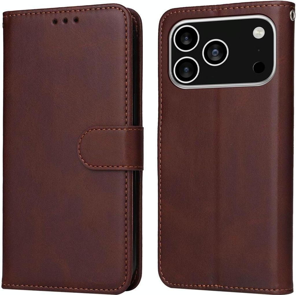 Mobigear Wallet iPhone 17 Pro Hülle Klapphülle Geldbörse - Braun