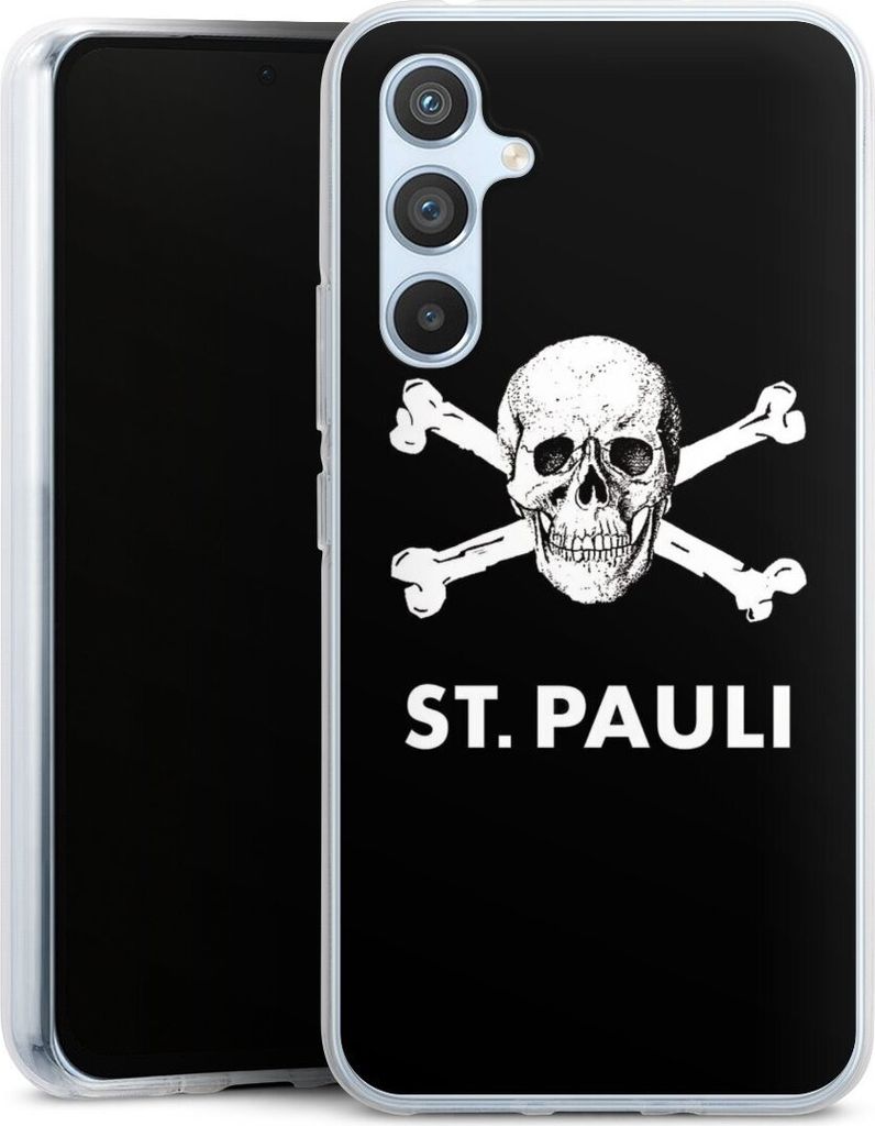 DeinDesign Handyhülle für Samsung Galaxy A54 5G Silikon Hülle Case Smartphone Schutzhülle FC St. Pauli Offizielles Lizenzprodukt Totenkopf