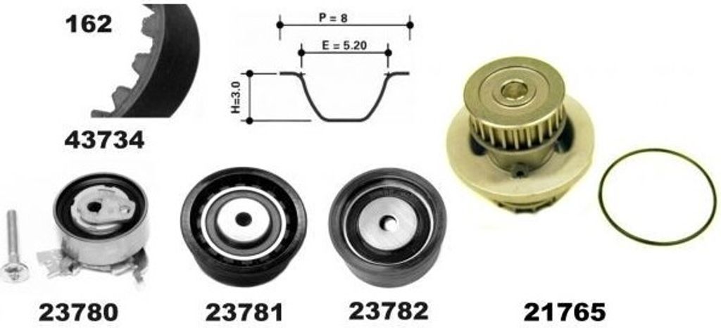 MAPCO 41739 Zahnriemensatz + Wasserpumpe für OPEL Astra G CC (T98) Zafira A (T98) Astra G Caravan (T98) ASTRA G Cabriolet (F67) Astra G Limousine