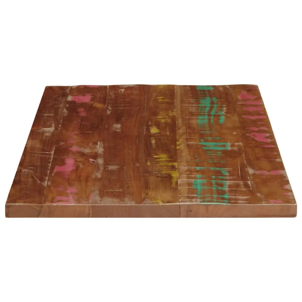 Piano Tavolo 80x70 Legno Massiccio Recuperato Rettangolare sp. 2,5 cm - 4