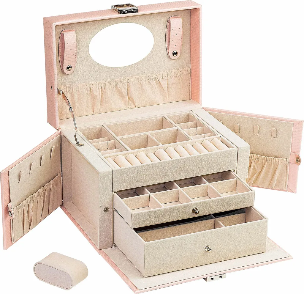 Portagioie Ragazza ADEL DREAM Rosa: 3 Piani con Chiave per Bijoux