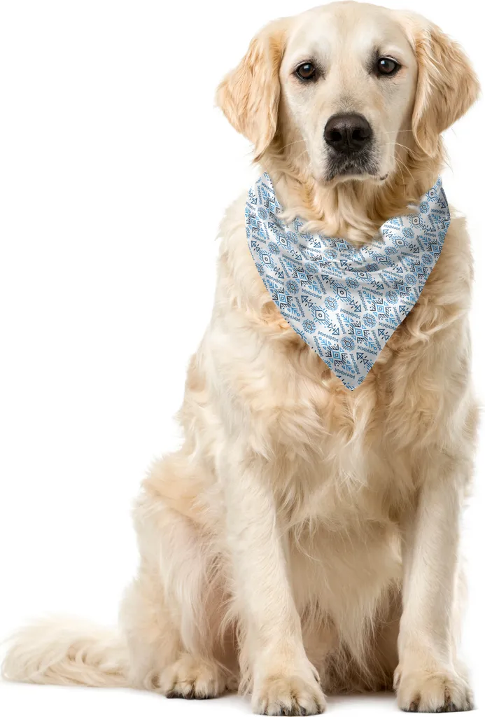 ABAKUHAUS Bandana Pet Geometrica 40cm - Stile Urban Blu Intenso