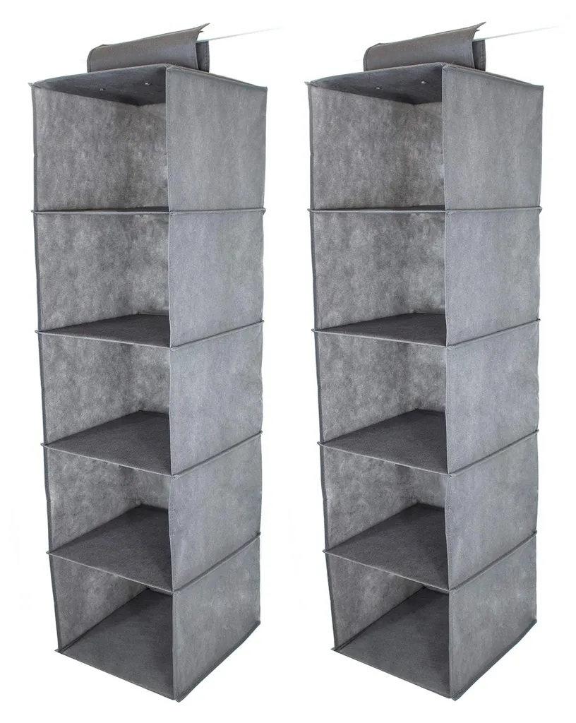 Rangement suspendu armoire pour chaussures et t-shirts - Pack de 2 gris