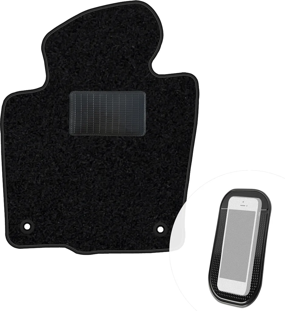 moto-MOLTICO tappetino conducente auto velours lato conducente tappetini auto nero tappetino conducente 1 pezzo adatto per VW Passat B6 2005-2010