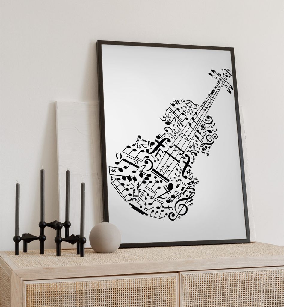 Poster Violine, groesse_poster:21x30 cm, groesse_rahmen:birke 21x30 cm