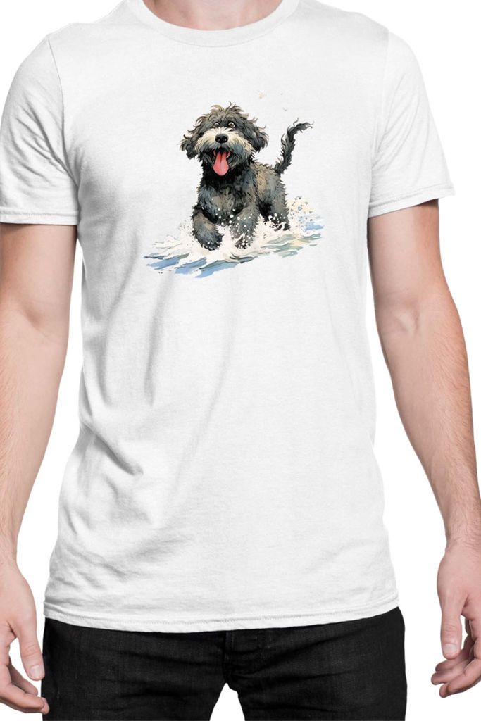 Herren T-Shirt Funny Dogs Breeds Portugese Water Dog Breed Dog Breed, Man 5XL / Weiß