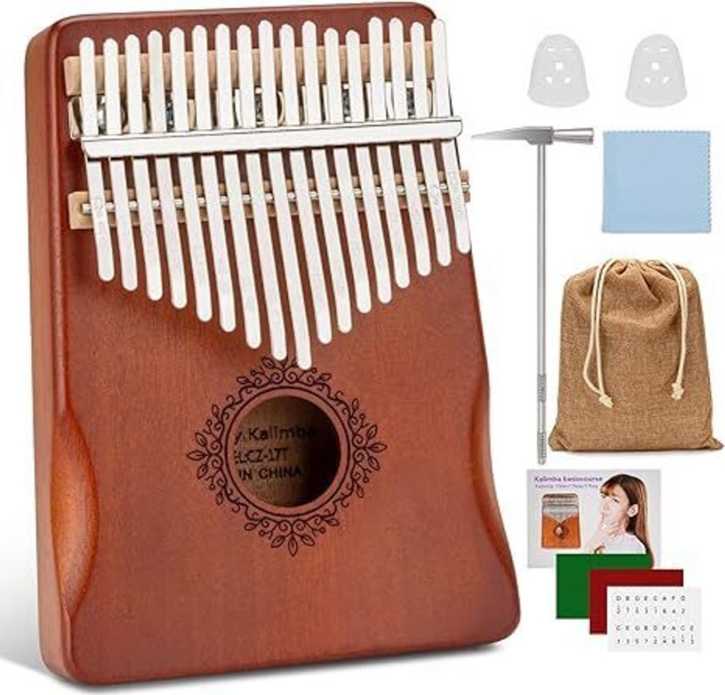 Mini Kalimba,Daumenklavier mit 17 Tasten,mit Stimmhammer Produktbild