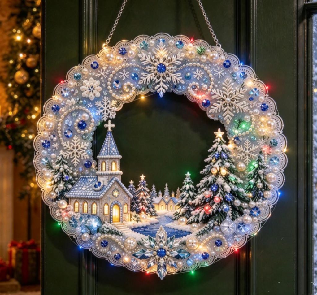Diamond Painting Weihnachten mit LED,Wanddeko für
