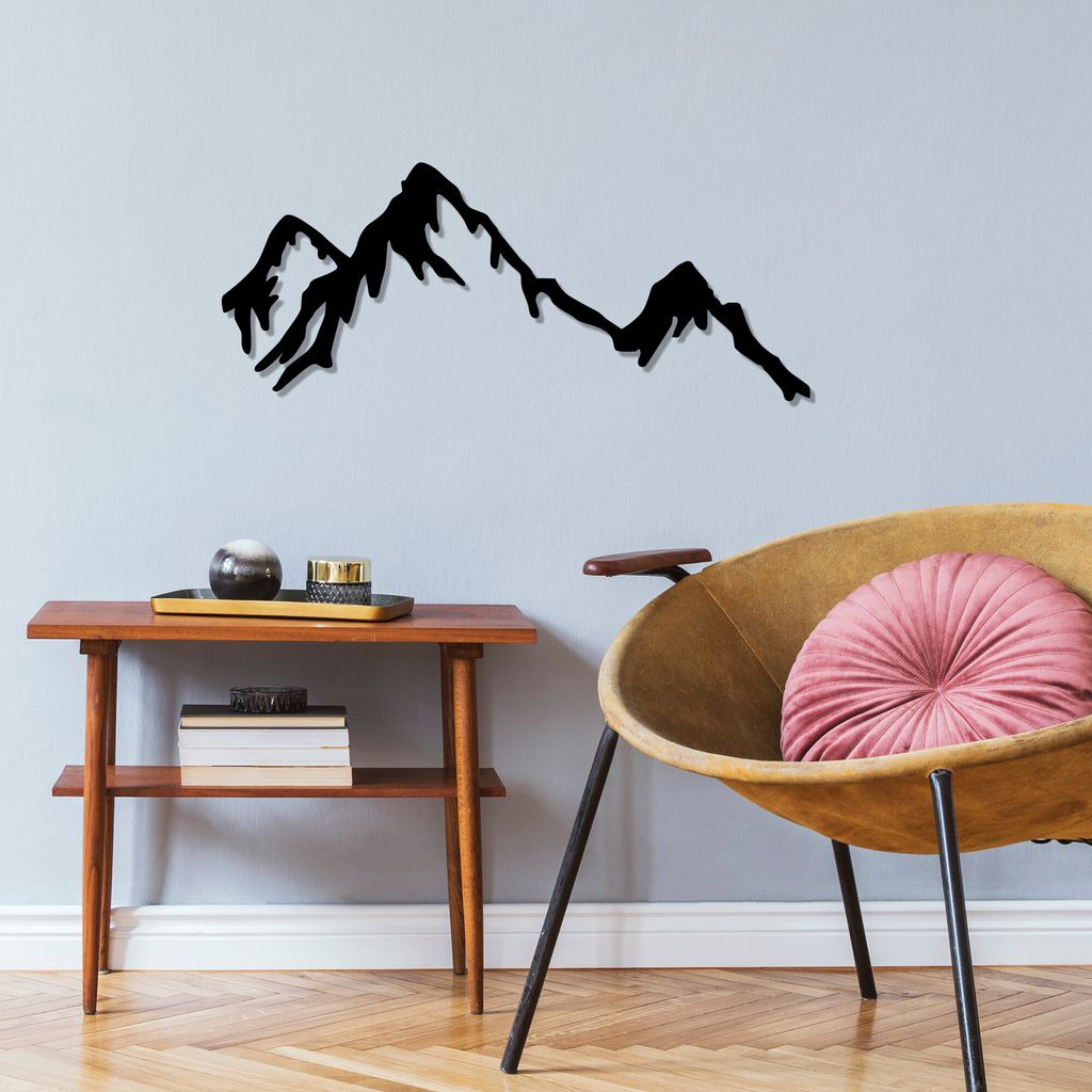 Wallity, Mountain, Wanddeko, Schwarz, Metall, 70 x 30 cm Produktbild 