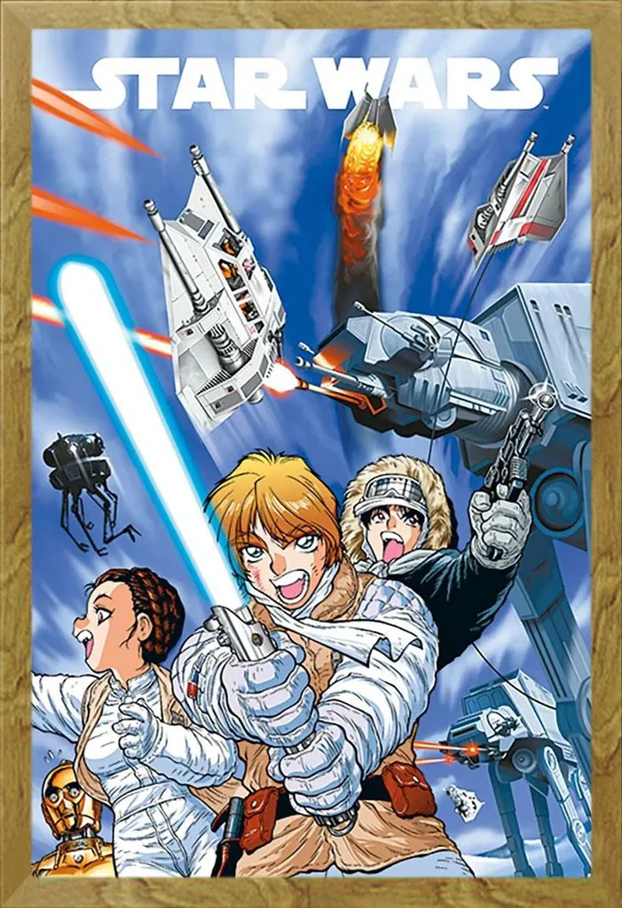 Quadro Star Wars Manga Madness Cornice Legno Rovere Shinsuke® Maxi