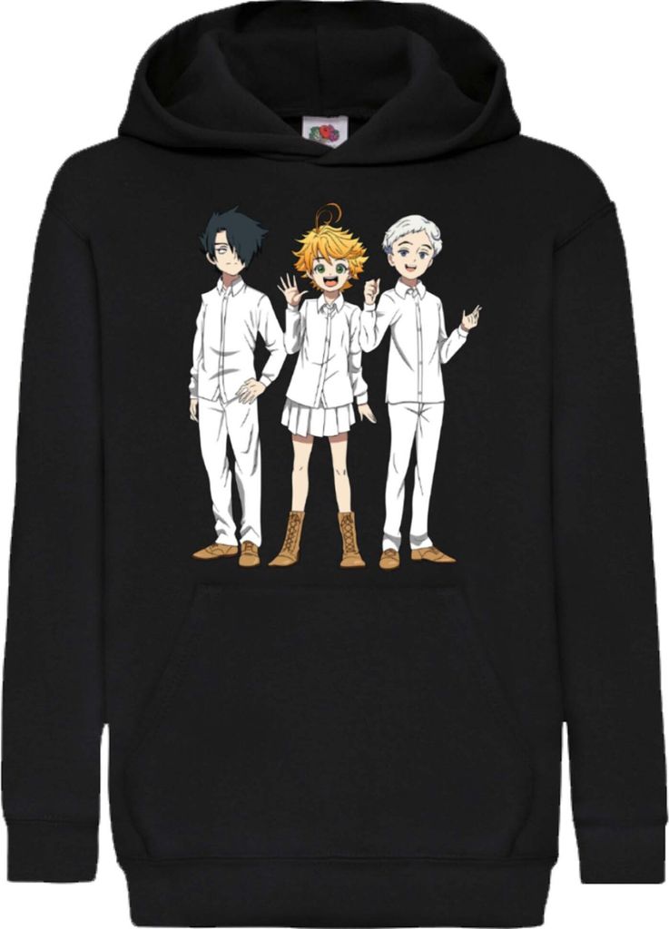 Kinder Kapuzenpullover Japan Manga Comics Anime The Promised Neverland Var-009 The Promised Neverland, 7-8 Jahr - 128 / Schwarz
