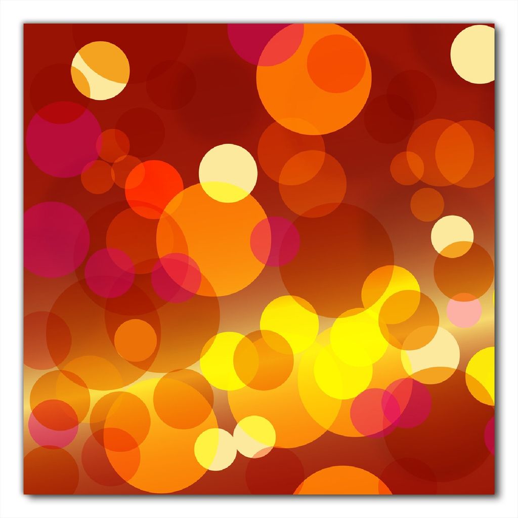 Wallario selbstklebende Möbelfolie/ Tischdecke für Innen und Außen, Größe: 70 x 70 cm - Rote gelbe und orange Kreise - harmonisches Muster