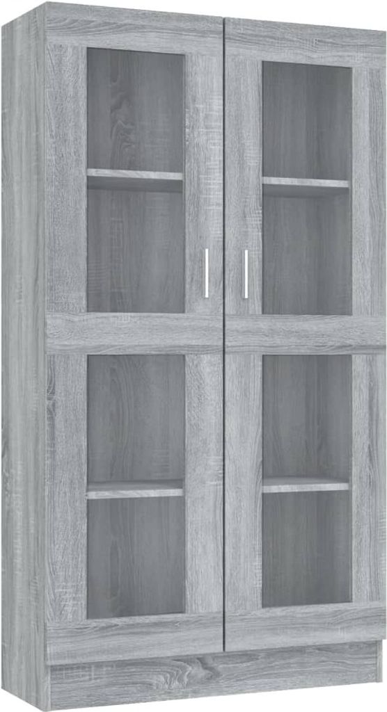 vidaXL Armoire vitrine Gris Sonoma 82,5x30,5x150 cm Bois Image du produit 
