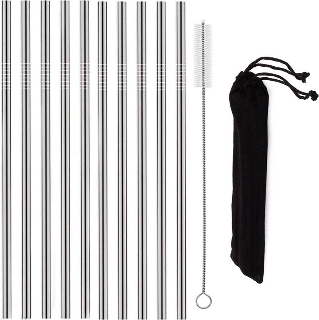 Verk 01443 Pailles en acier inoxydable 10 pièces droites + Image du produit 