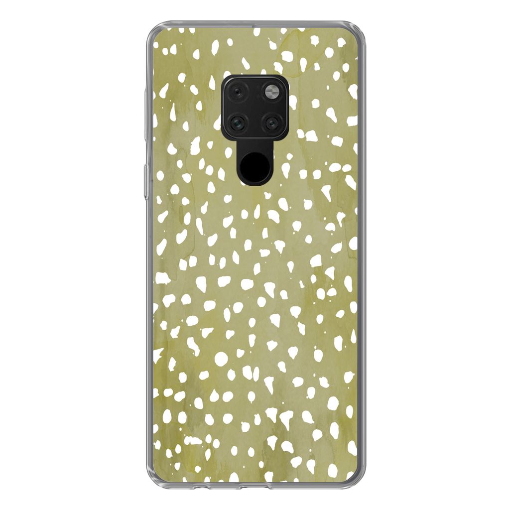 MuchoWow Handyhülle Schutzhülle Hülle für Huawei P40 Lite Polka dots - Weiß - Grün Silikon Softcase Handy Hülle - Handy
