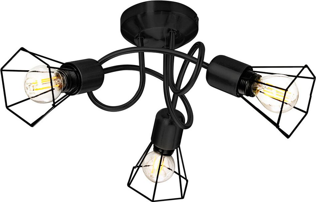 Deckenleuchte, Geflecht, schwarz 40 cm