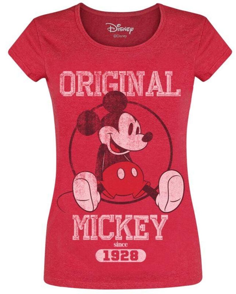 Mickey Mouse T-Shirt Damen Original rot meliert S Produktbild 