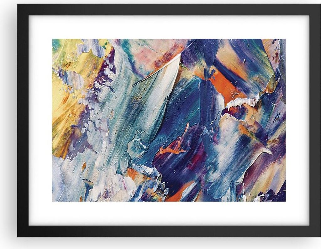 Gerahmtes Poster - Schwarzer Rahmen - Die Farben Farbe Abstraktion - 40x30 cm - Wand Bild - Wanddeko - Wandbilder - Kunstposter - Wandposter - Bild...
