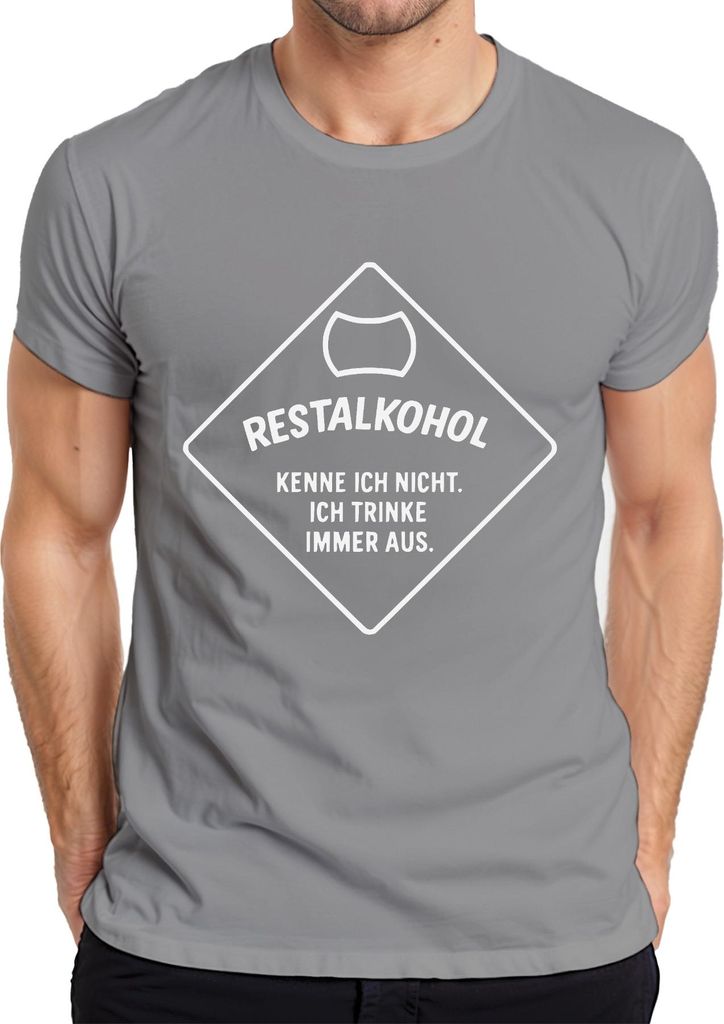 Restalkohol kenne ich nicht ich trinke lustig bier spruch party Herren T-Shirt, Grau, XXL