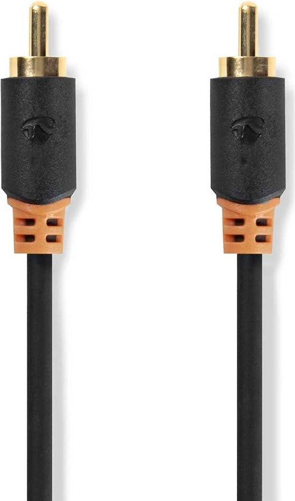 Digital Audio Kabel | RCA Hane | RCA Hane | Guldplaterad | 2.00 m | Rund | PVC | Antracit | Låda