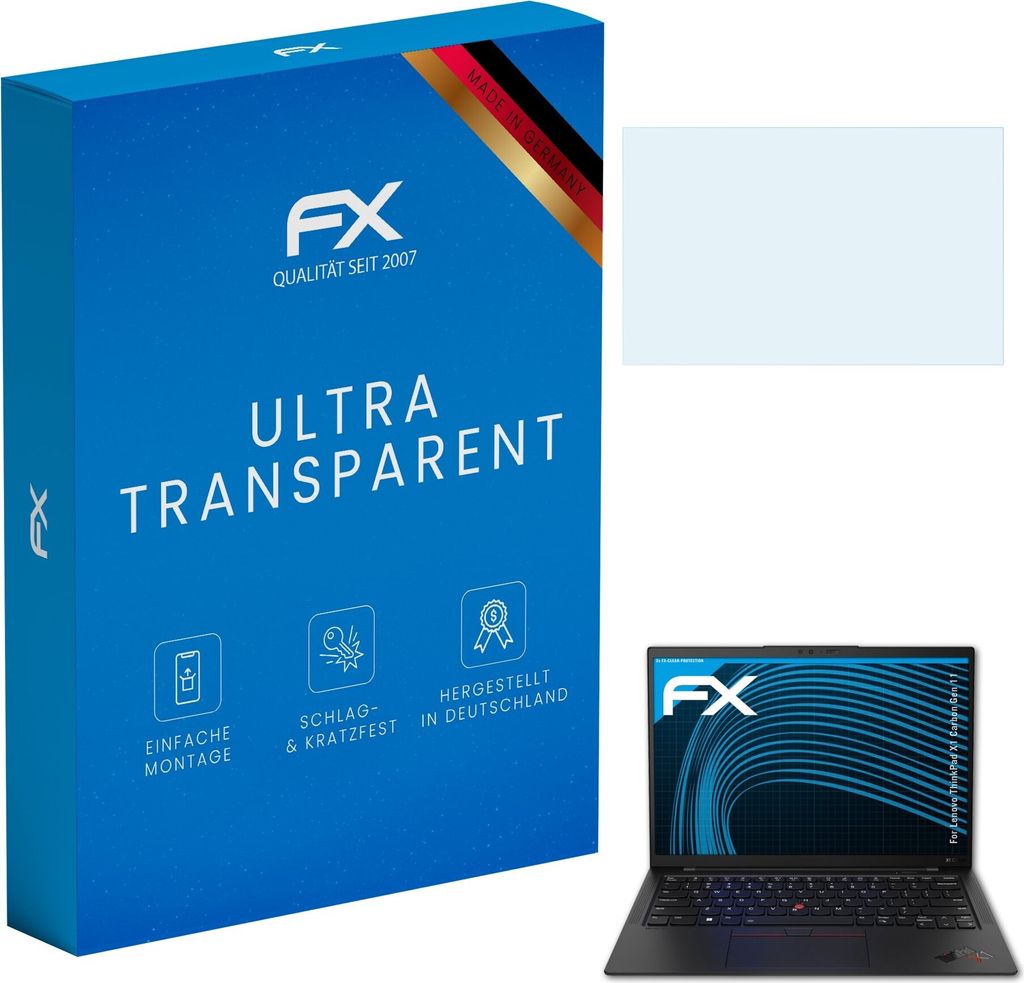 atFoliX FX-Clear 2x Schutzfolie kompatibel mit Lenovo ThinkPad X1 Carbon (Gen 11) Displayschutzfolie