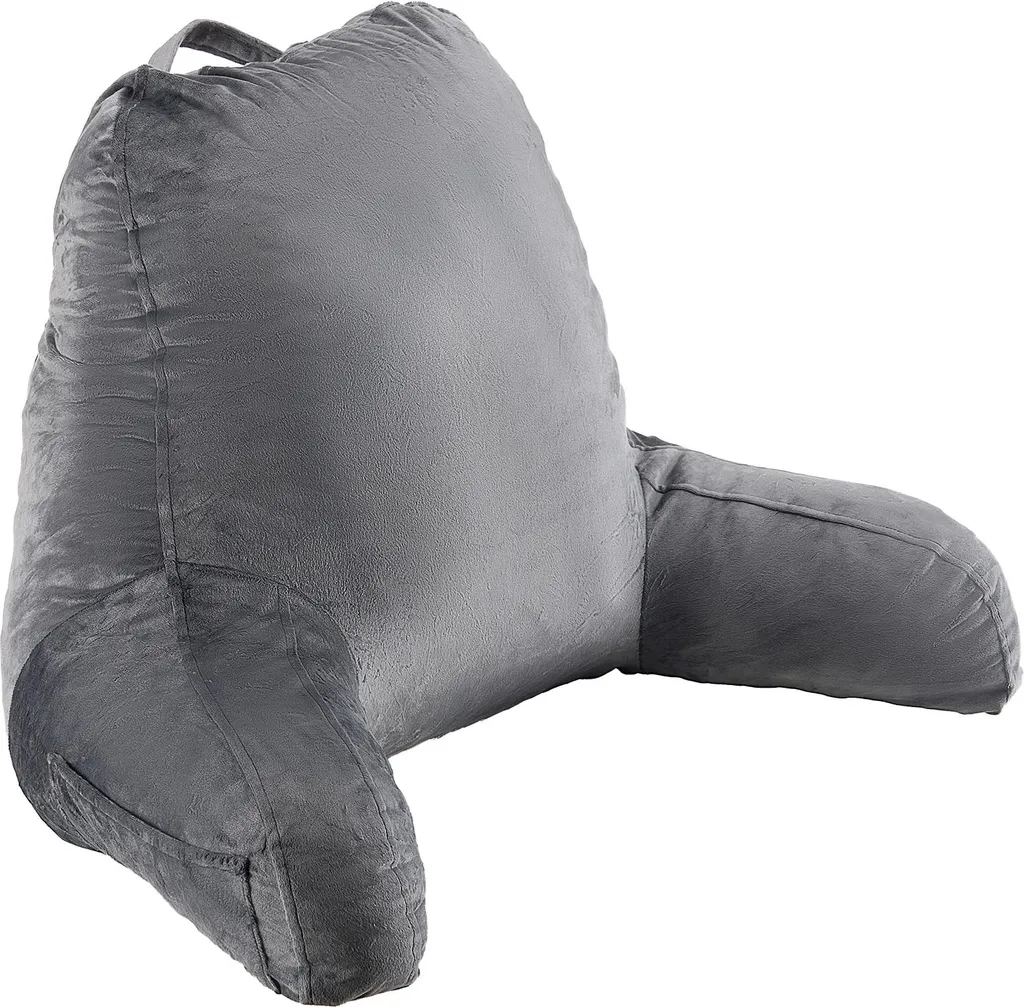 Coussin de lecture en mousse à mémoire de forme avec housse grise lavable