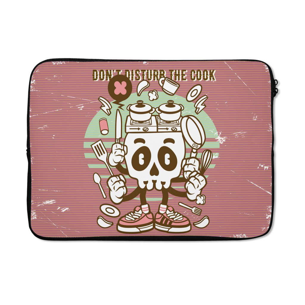 MuchoWow Laptop Hülle 13 Zoll Totenkopf - Küchenutensilien - Retro Laptoptasche - Laptophülle - Sleeve - Rundumschutz