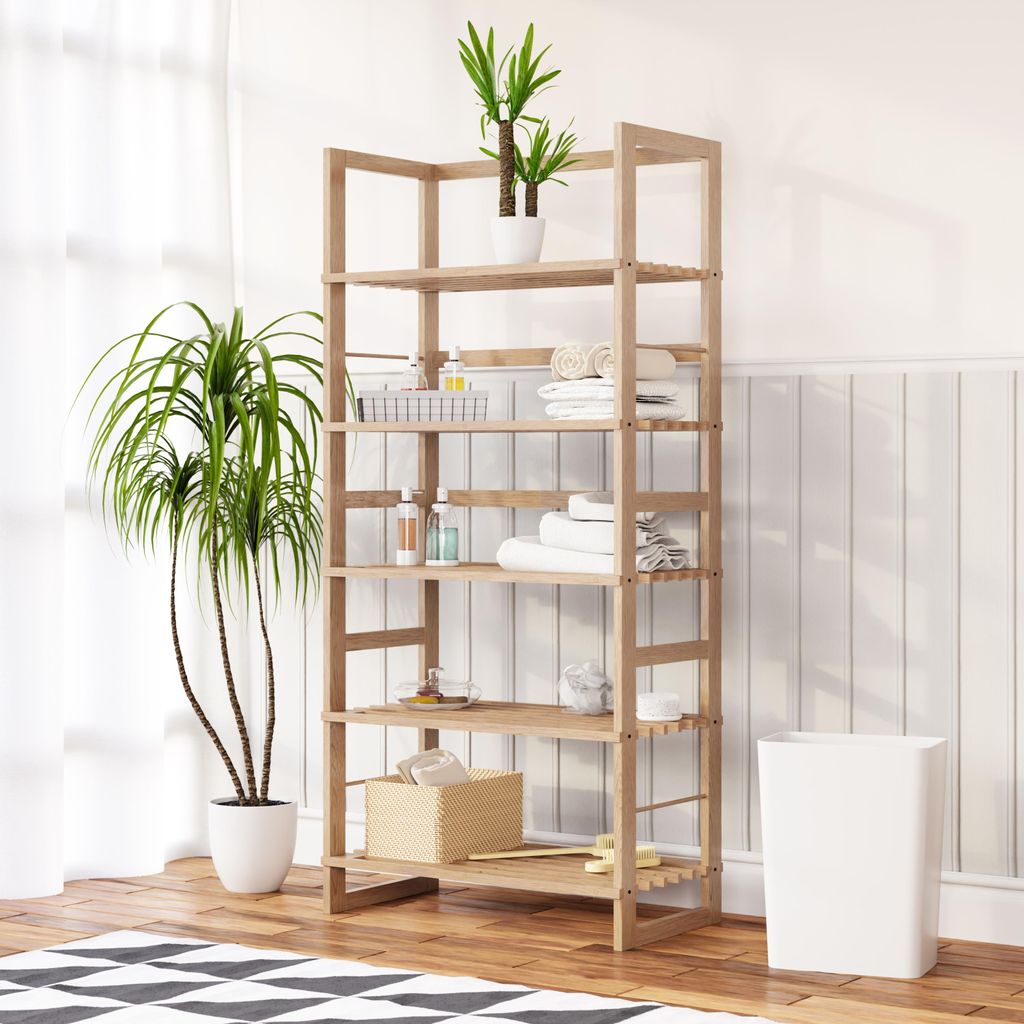 CASARIA® Étagère de rangement 5 niveaux bois 136 x 58 x 27 Image du produit 