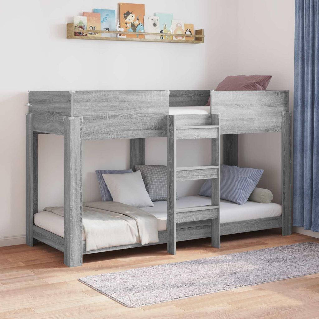 Maison Exclusive - Etagenbett für Kinder Graues Sonoma 75 x 190 cm Holzwerkstoff