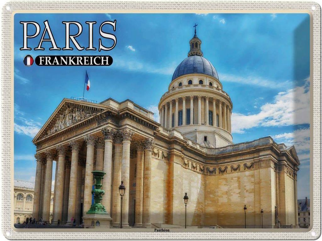 vianmo Blechschild 30x40 cm Paris Frankreich Panthéon Grabstätte Abenteuer Reisen Urlaub