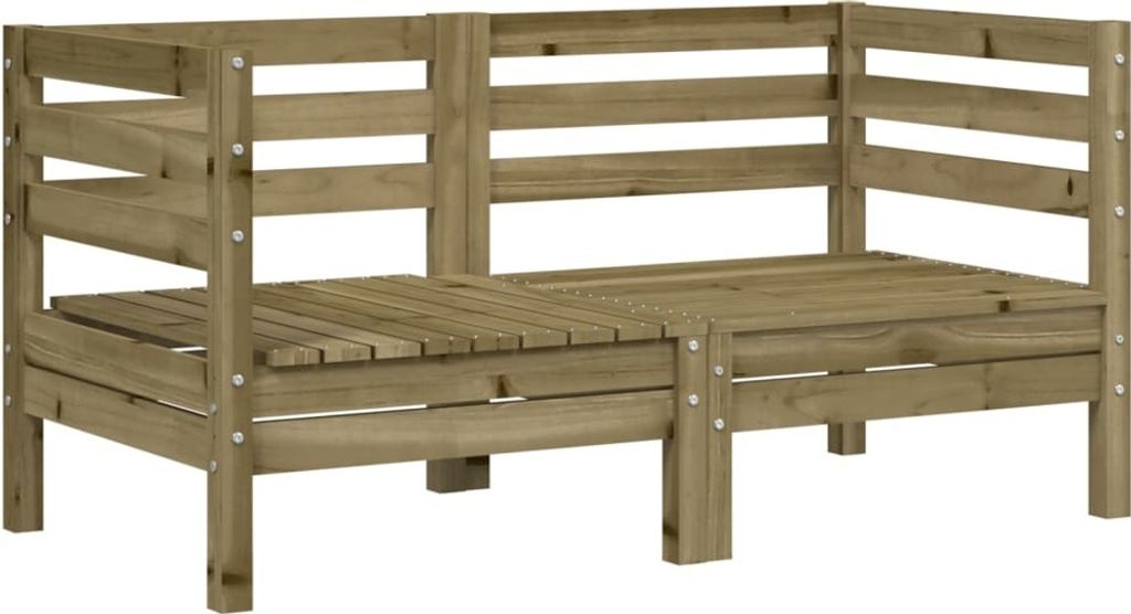 Divani da giardino angolari 2 pz. Legno di pino impregnato Immagine del prodotto 