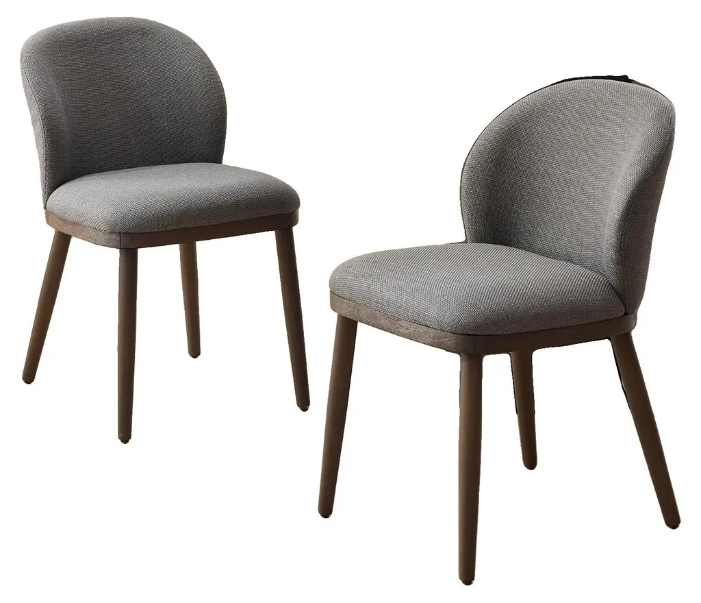 Chaise de cuisine grise avec assise moelleuse, style gain de place