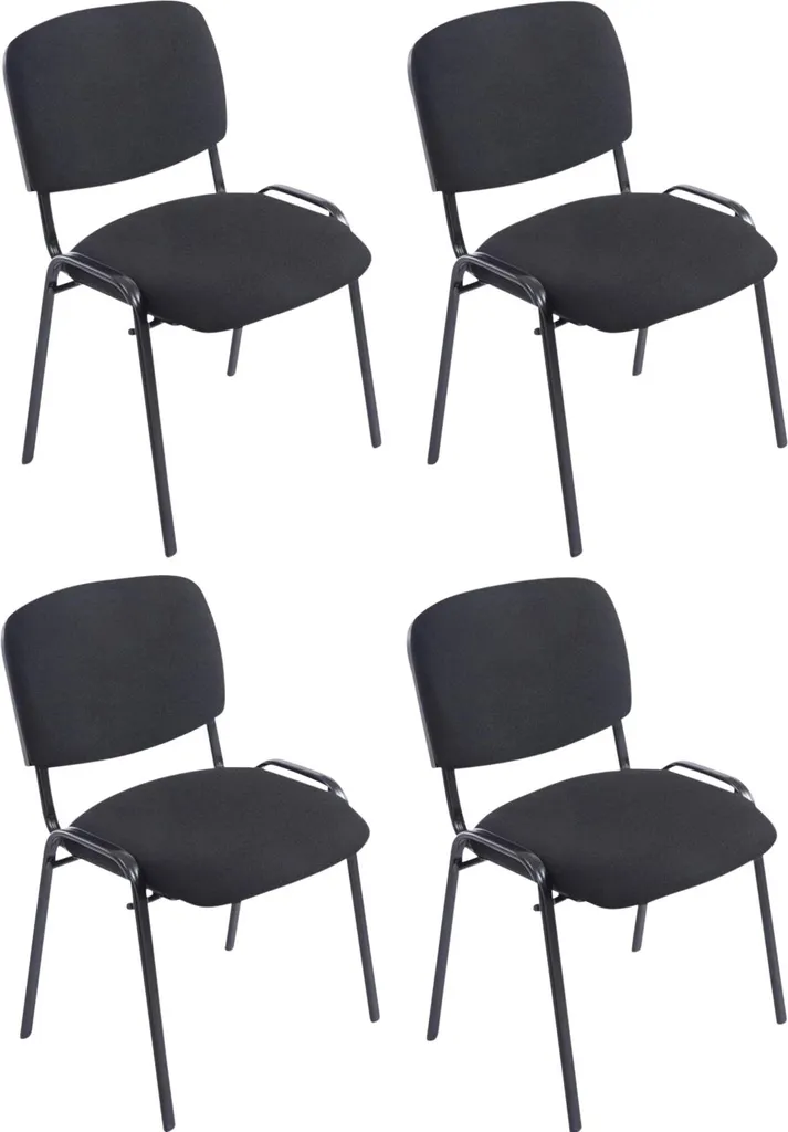 Chaises de salle à manger noires en tissu et métal empilables XL Ken