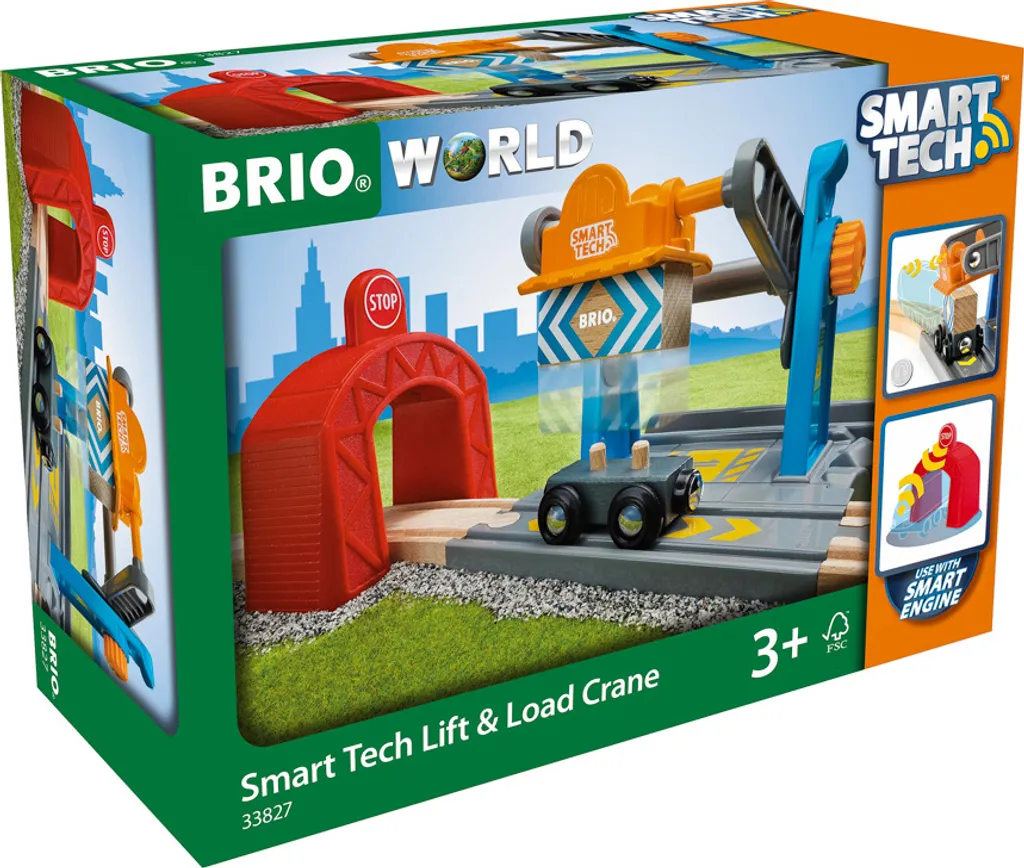 BRIO 33827 - Grue Smart Tech interactive pour circuit de train en bois