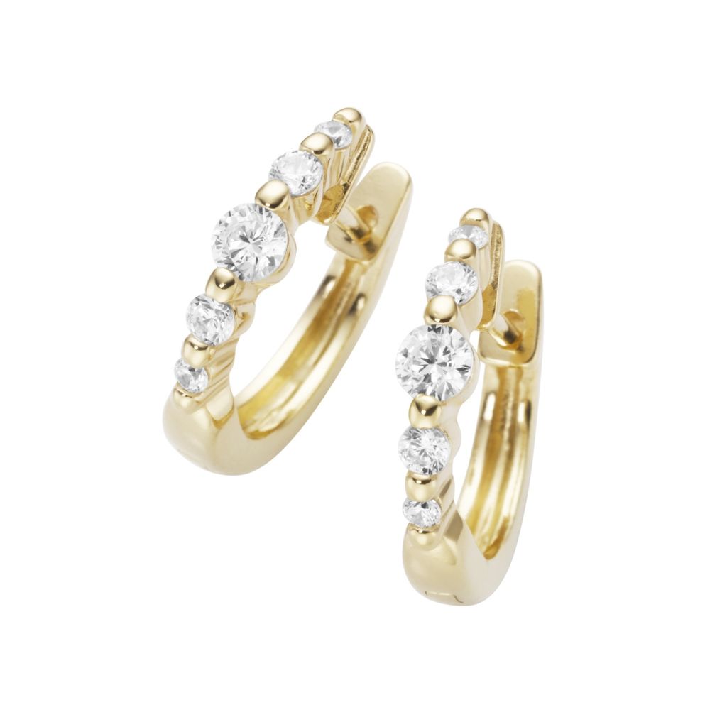 Creolen Smart Jewel Zirkonia Steine, Silber 925 Gold Onesize