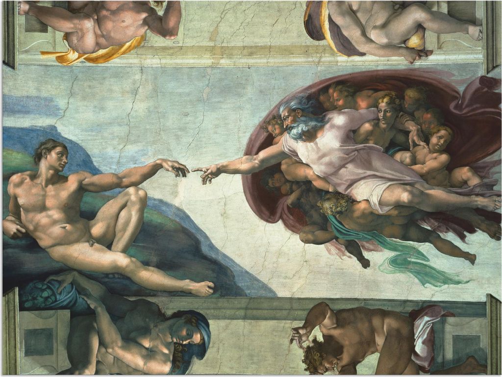 ARTland Wandbild Alu für Innen & Outdoor Die Erschaffung des Adam Größe: 80x60 cm