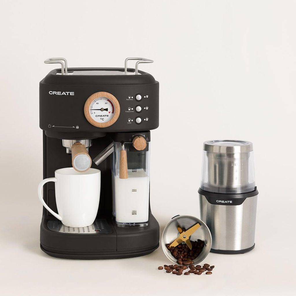 Pack THERA RETRO PRO Halbautomatische Espresso-Kaffeemaschine + MILL PRO Kaffee- und Gewürzmühle