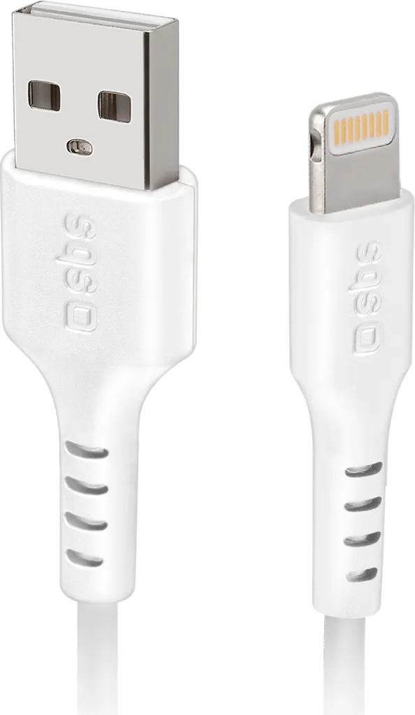Câble Lightning long 2m SBS blanc flexible pour synchronisation rapide