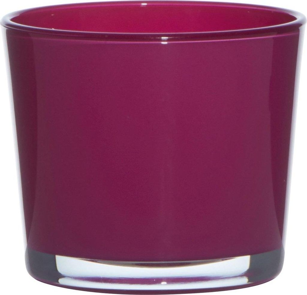 INNA-Glas Maxi Teelichtglas Alena, Magenta, 9 cm, Ø 10 cm - Kerzenglas