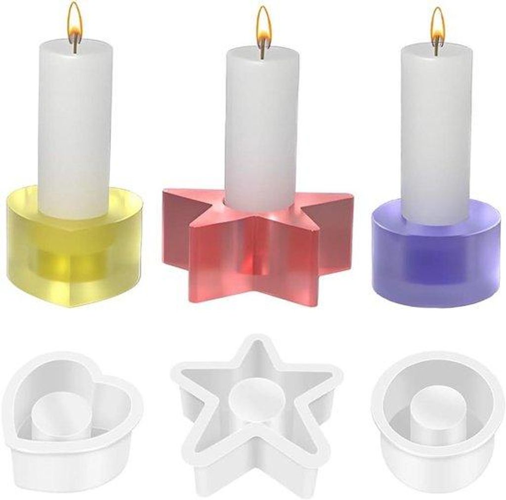 Silikonformen-Set - Karussell-Halter - Selbstbaudeko-Set - Drei Einzigartige Formen - 3 Teile - Weiss
