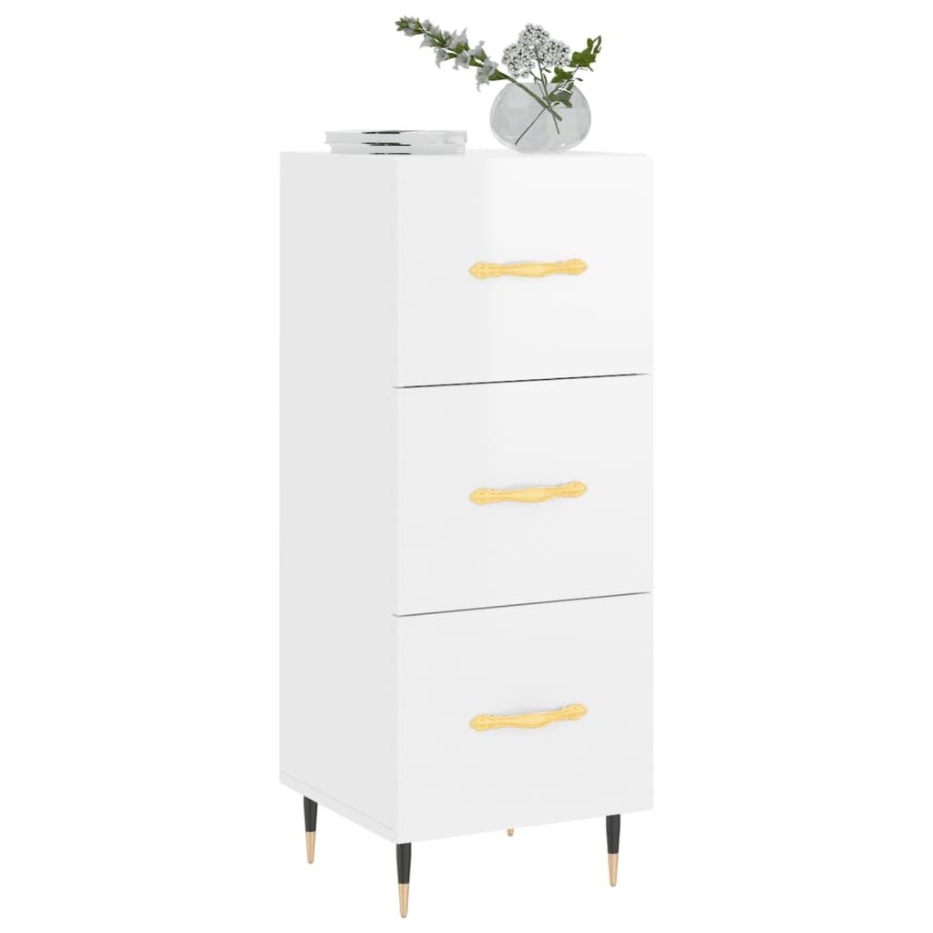 Kredens biały wysoki połysk 34,5x34x90 cm materiał Zdjęcie produktu 2