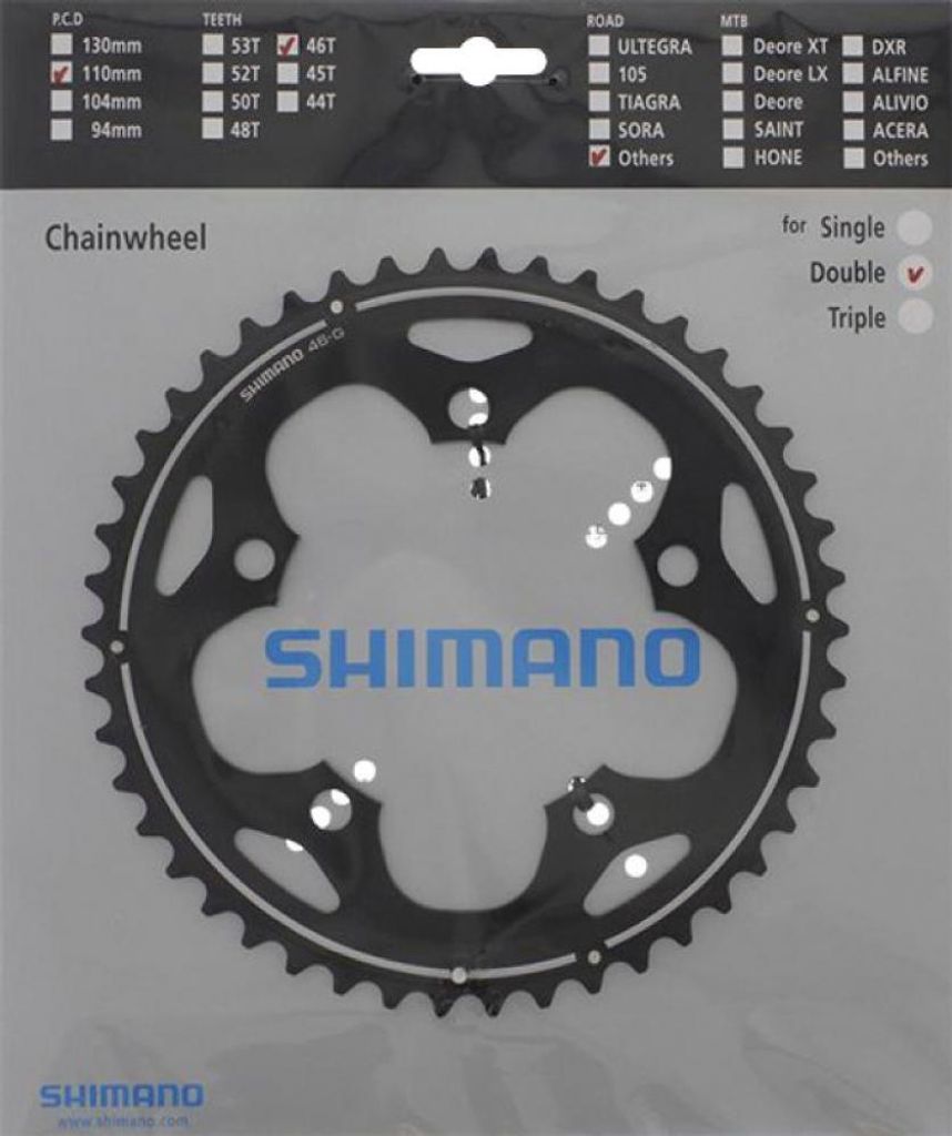 SHIMANO Kettenblatt FC-CX50 46 Zähne Schwarz - präziser Produktbild 