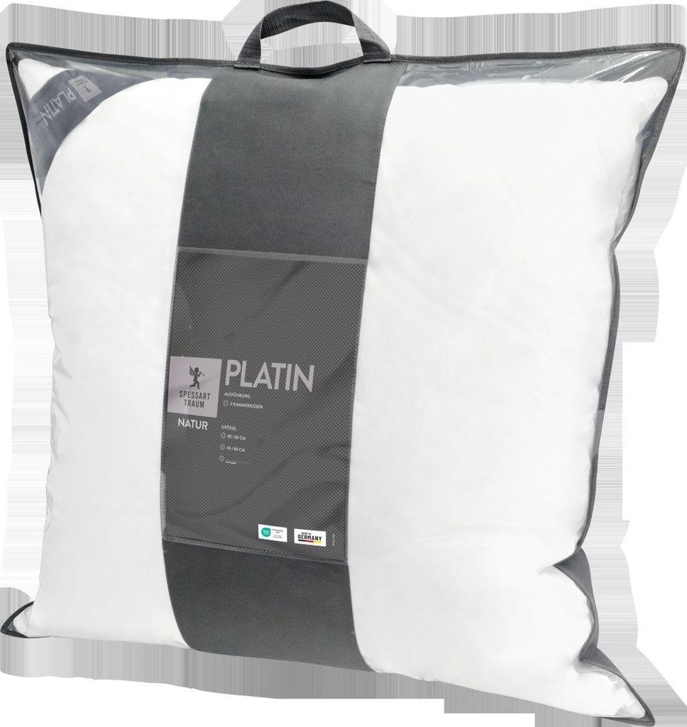 Spessarttraum Faserkissen ungesteppt Platin Füllung aus 100% Polyester Bezug aus 100% Baumwolle Größe 40 x 80