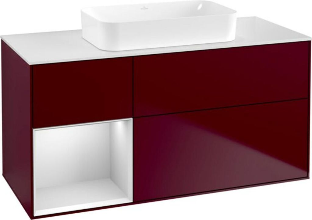 Villeroy & Boch V&B Waschtischunterschrank FINION 1200x603x501mm m Apl. Gl wh ma Regalelem