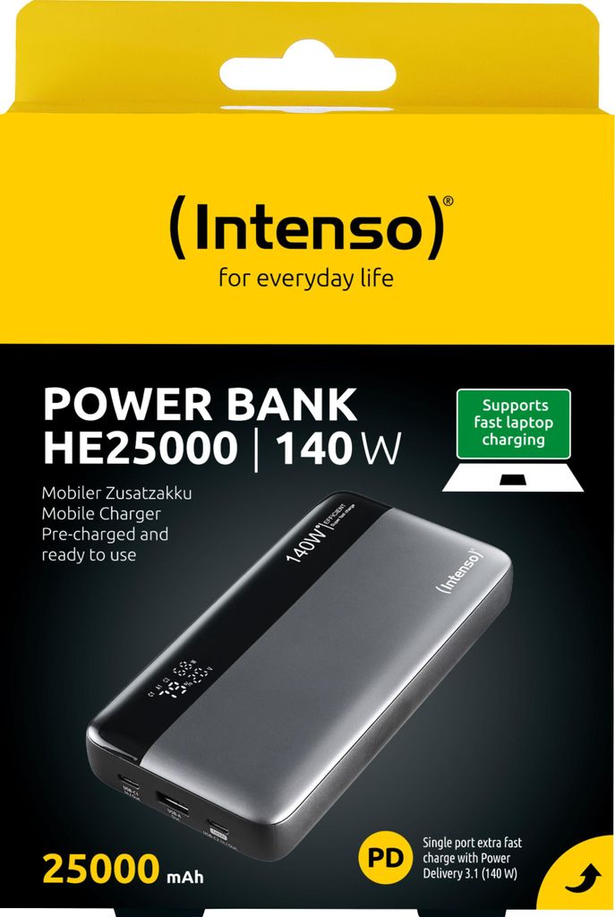 Intenso Powerbank HE25000 PD 3.1 25000 mAh maks. 140 W 1x Zdjęcie produktu 